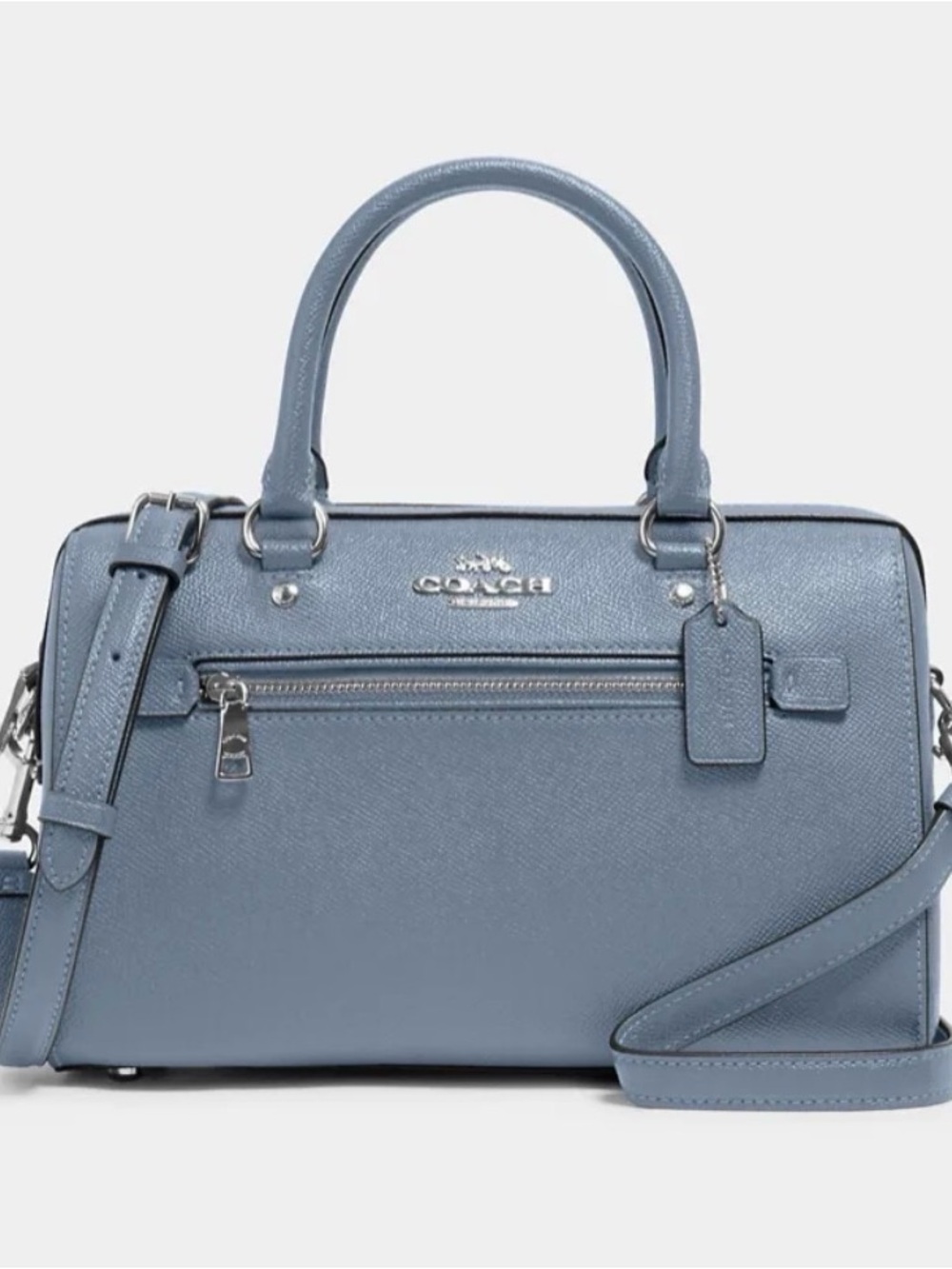 Coach Rowan bag in Light Blue Leather with Pink Chain - Picture 5 of 13